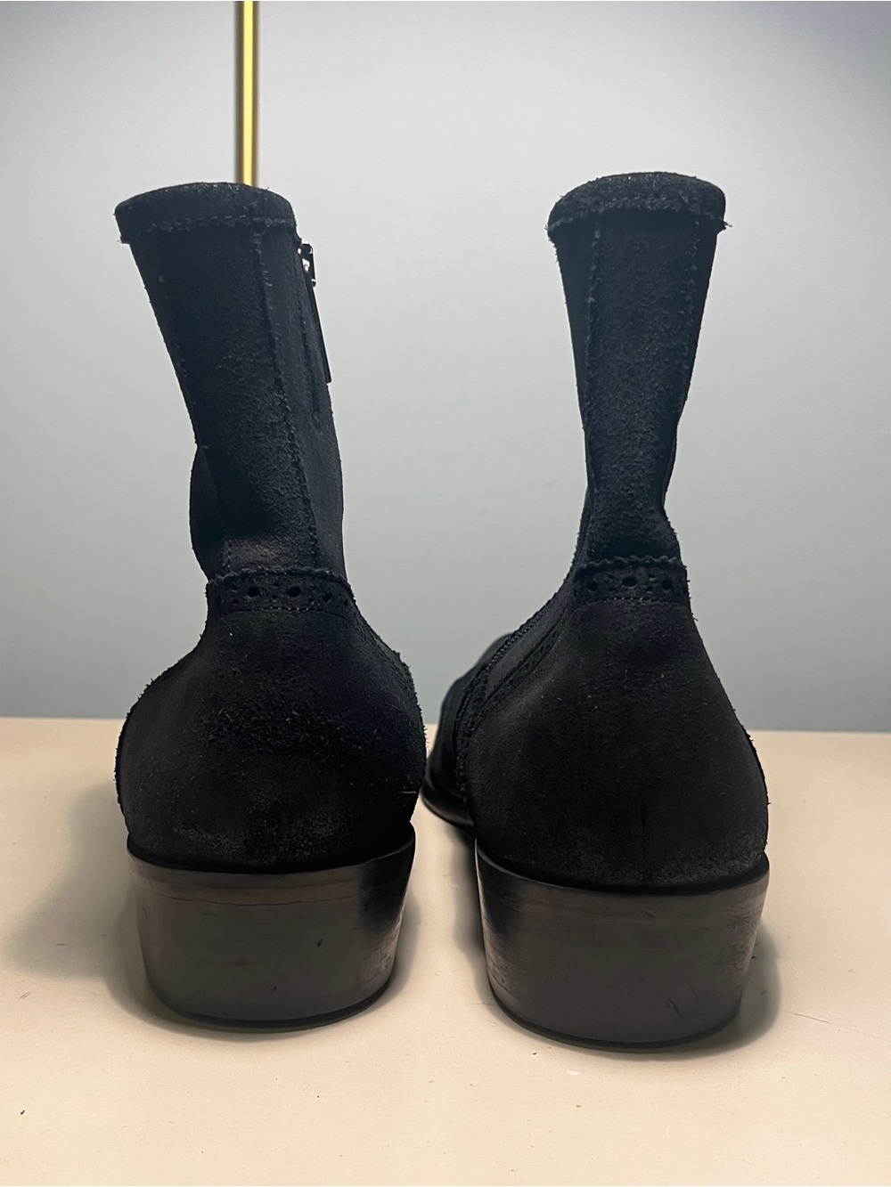 Donald J. Pliner Black Suede Ankle Boots - Western Couture Collection - Picture 3 of 7